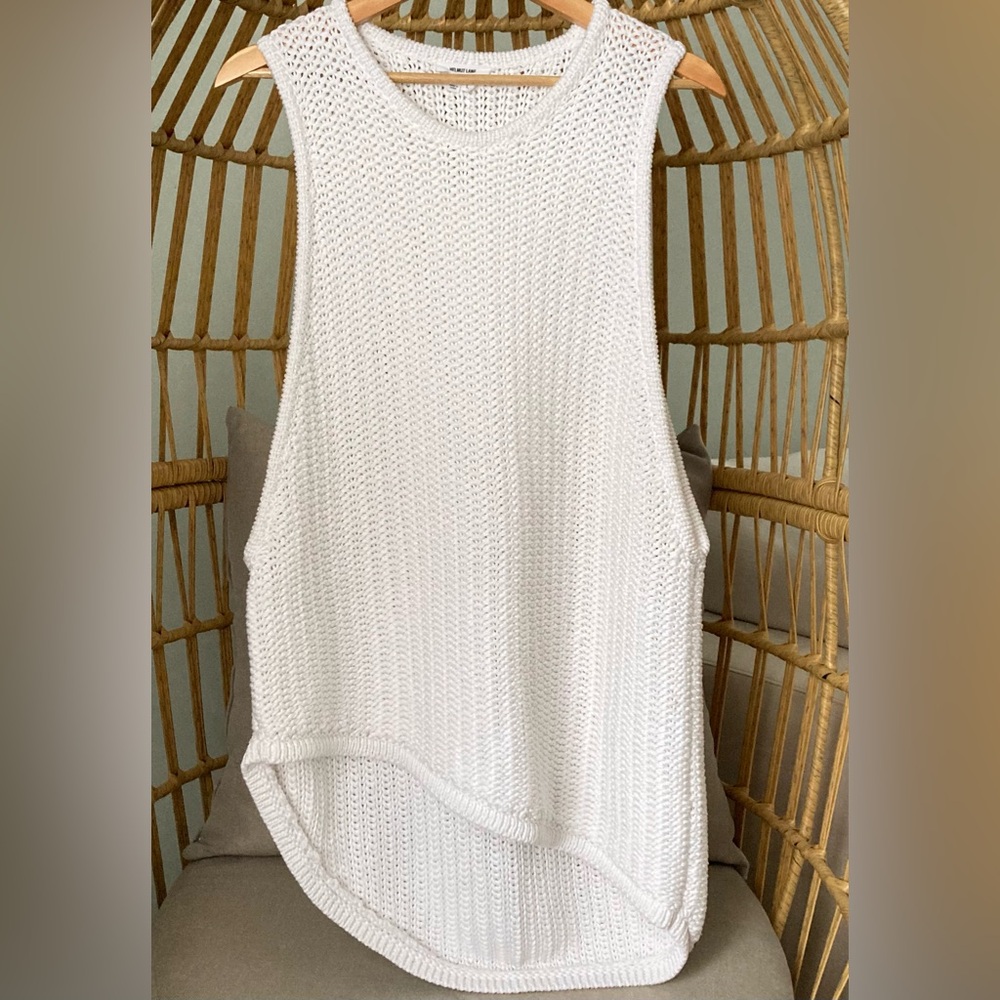 Helmut Lang Asymmetrical Knit Tank Top | Modern Minimalist | Size L
